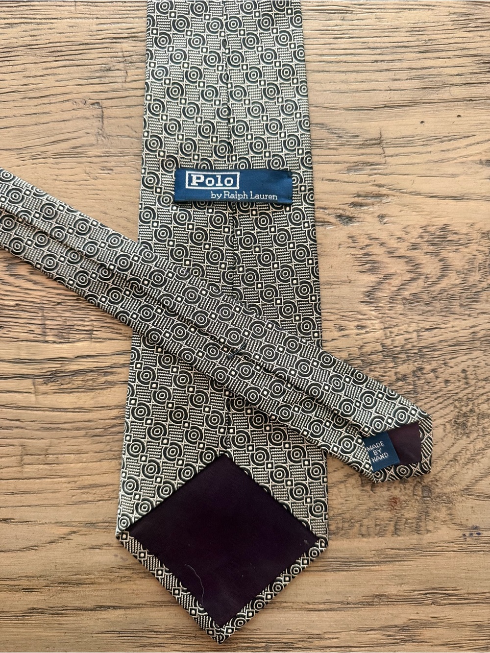 Polo by Ralph Lauren Black & White Geometric Silk Tie